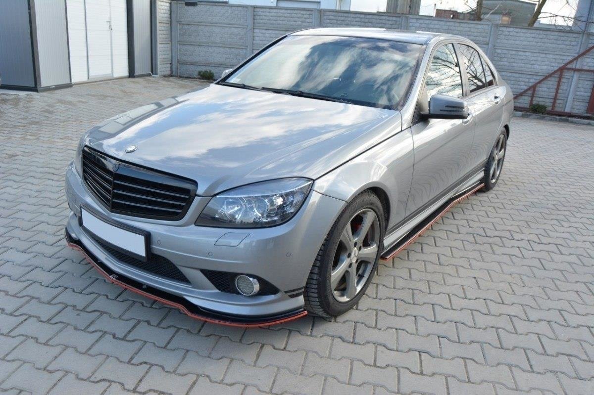Street+ Seitenschweller Leisten passend für Mercedes C Limousine / Kombi AMG-Line W204 / S204 schwarz Hochglanz