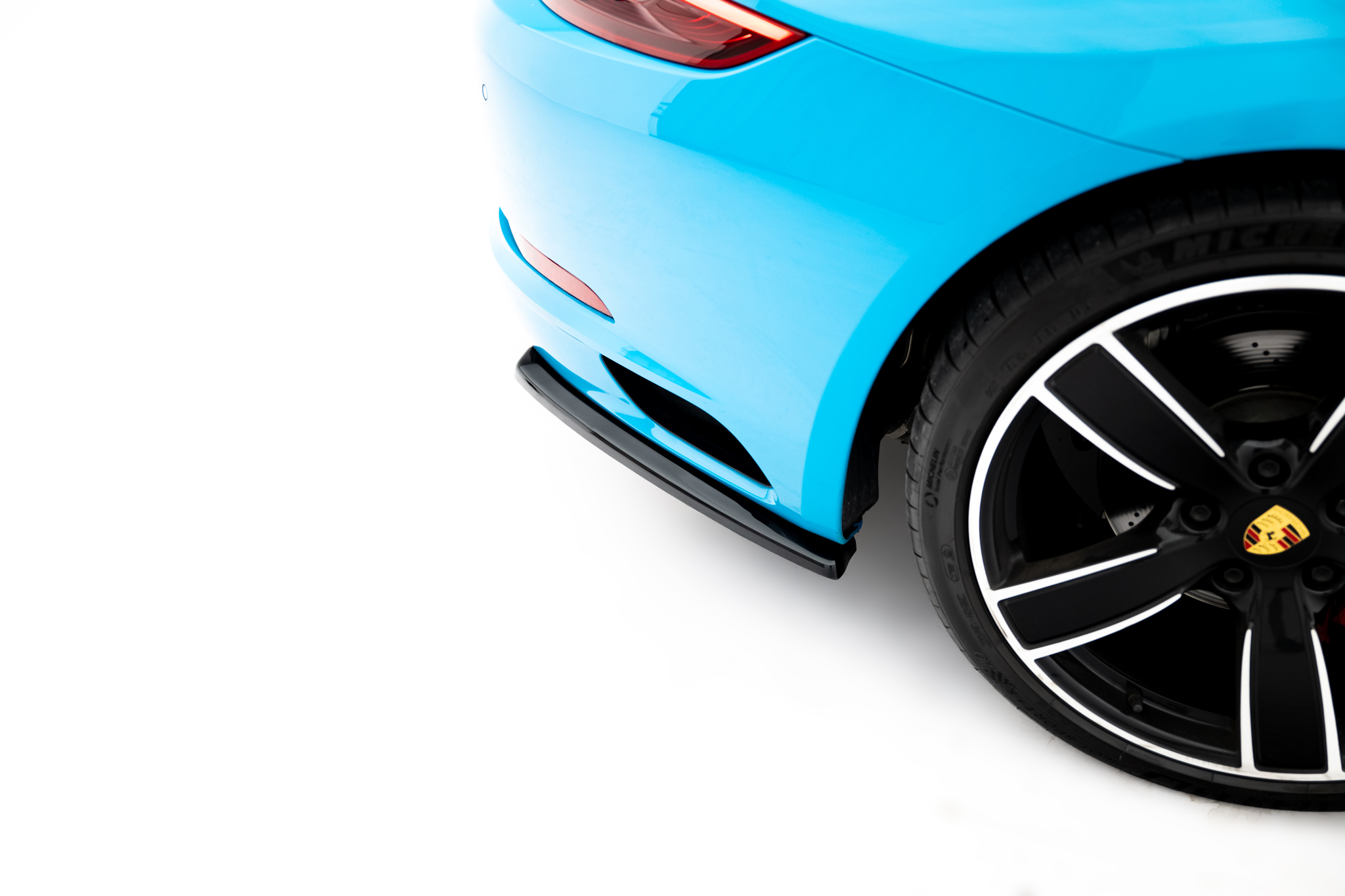 Heck Ansatz Flaps Diffusor für Porsche 911 Carrera 991 Facelift schwarz Hochglanz