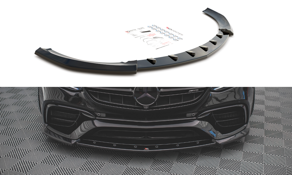 Street+ Spoilerlippe Front Ansatz V.3 passend für Mercedes E63 AMG Kombi/Limousine S213/W213 schwarz Hochglanz