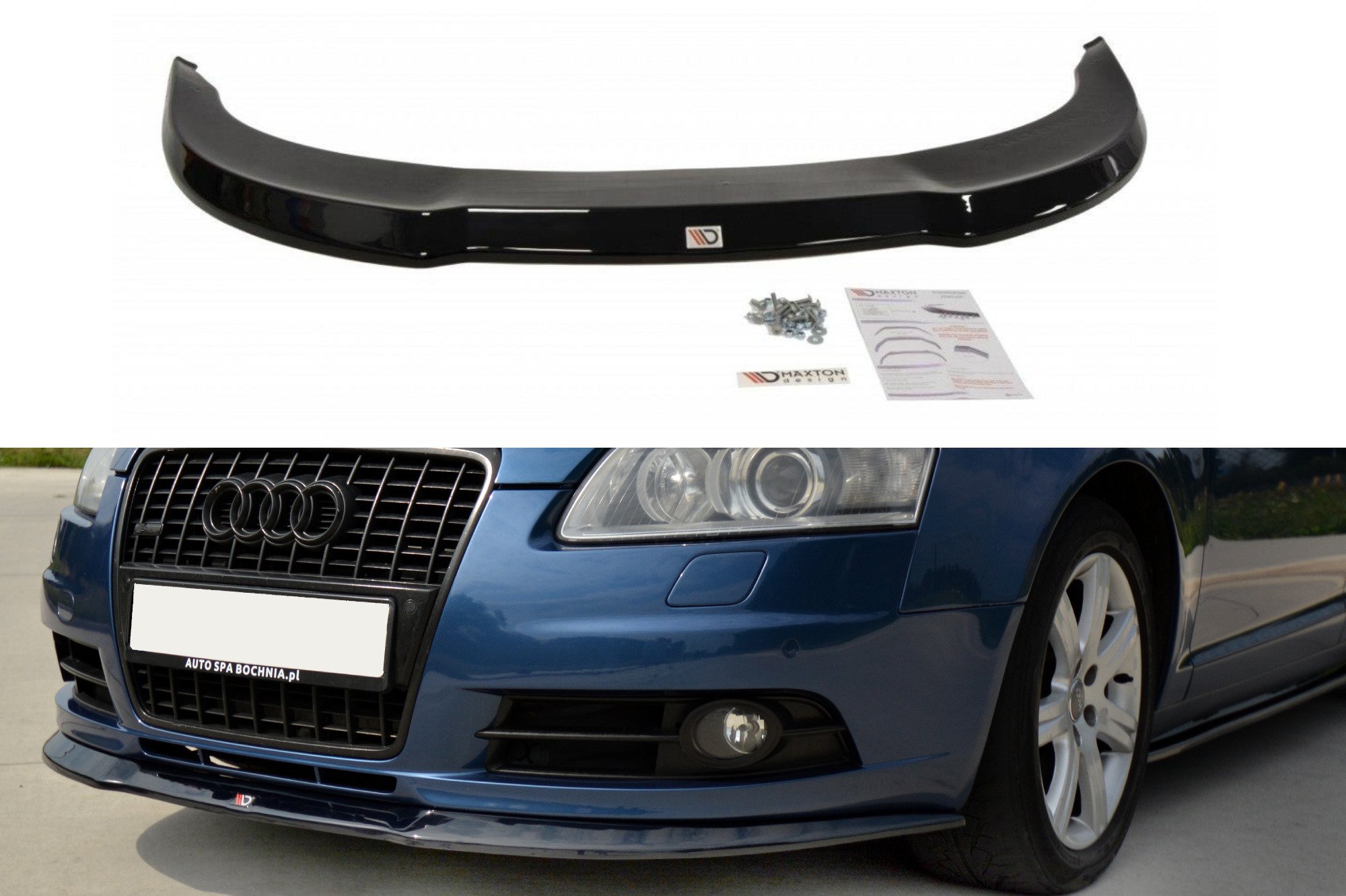 Street+ Spoilerlippe Front Ansatz passend für Audi A6 S-Line C6 schwarz Hochglanz