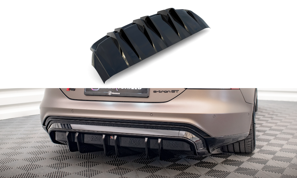 Street+ Heck Ansatz Diffusor passend für Audi e-Tron GT / RS GT Mk1 schwarz Hochglanz