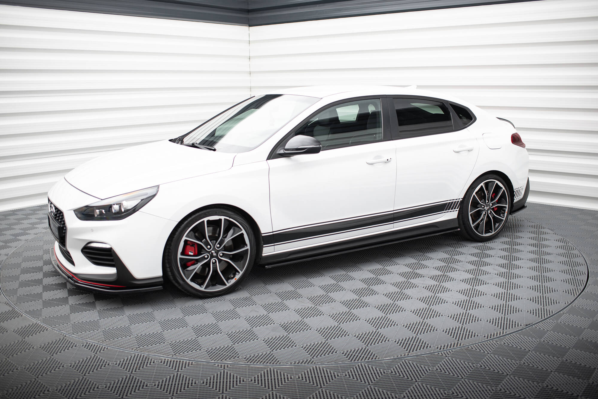 Seitenschweller Ansatz für V.1 für Hyundai I30 N Mk3 Hatchback / Fastback schwarz Hochglanz