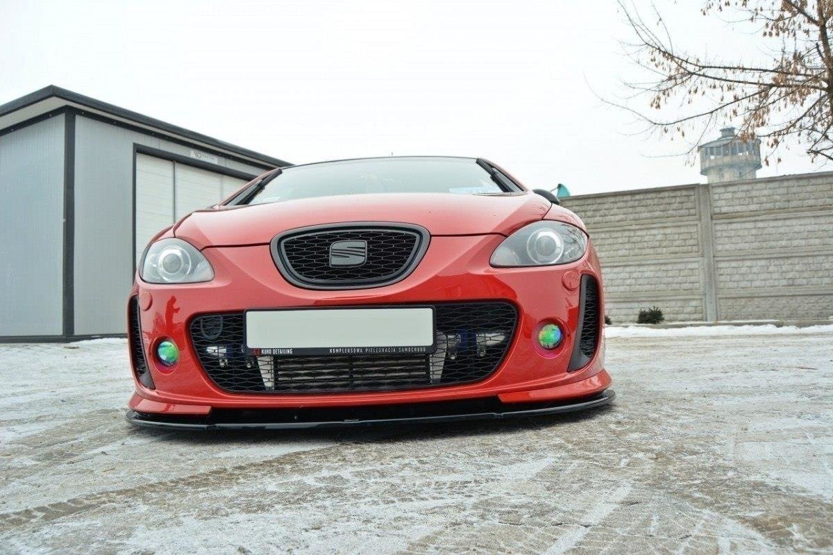 Street+ Spoilerlippe Front Ansatz passend für Seat Leon II MS Design schwarz Hochglanz