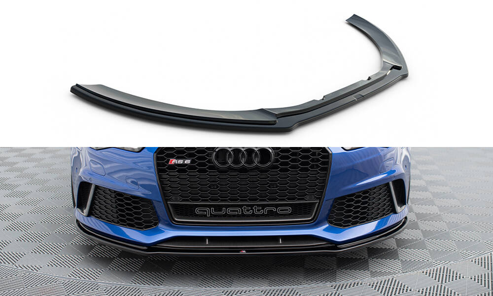 Street+ Spoilerlippe Front Ansatz V.1 passend für Audi RS6 C7 / C7 FL schwarz Hochglanz