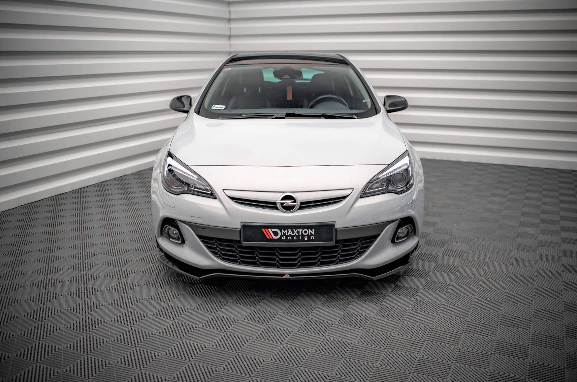 Street+ Spoilerlippe Front Ansatz V.2 passend für Opel Astra GTC OPC-Line J schwarz Hochglanz