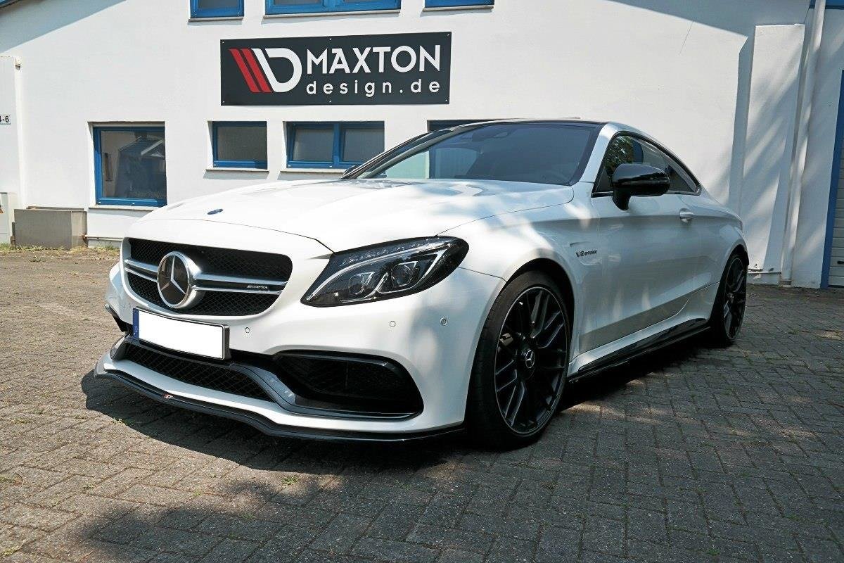 Street+ Spoilerlippe Front Ansatz V.1 passend für Mercedes C-Klasse C205 63 AMG Coupe schwarz Hochglanz