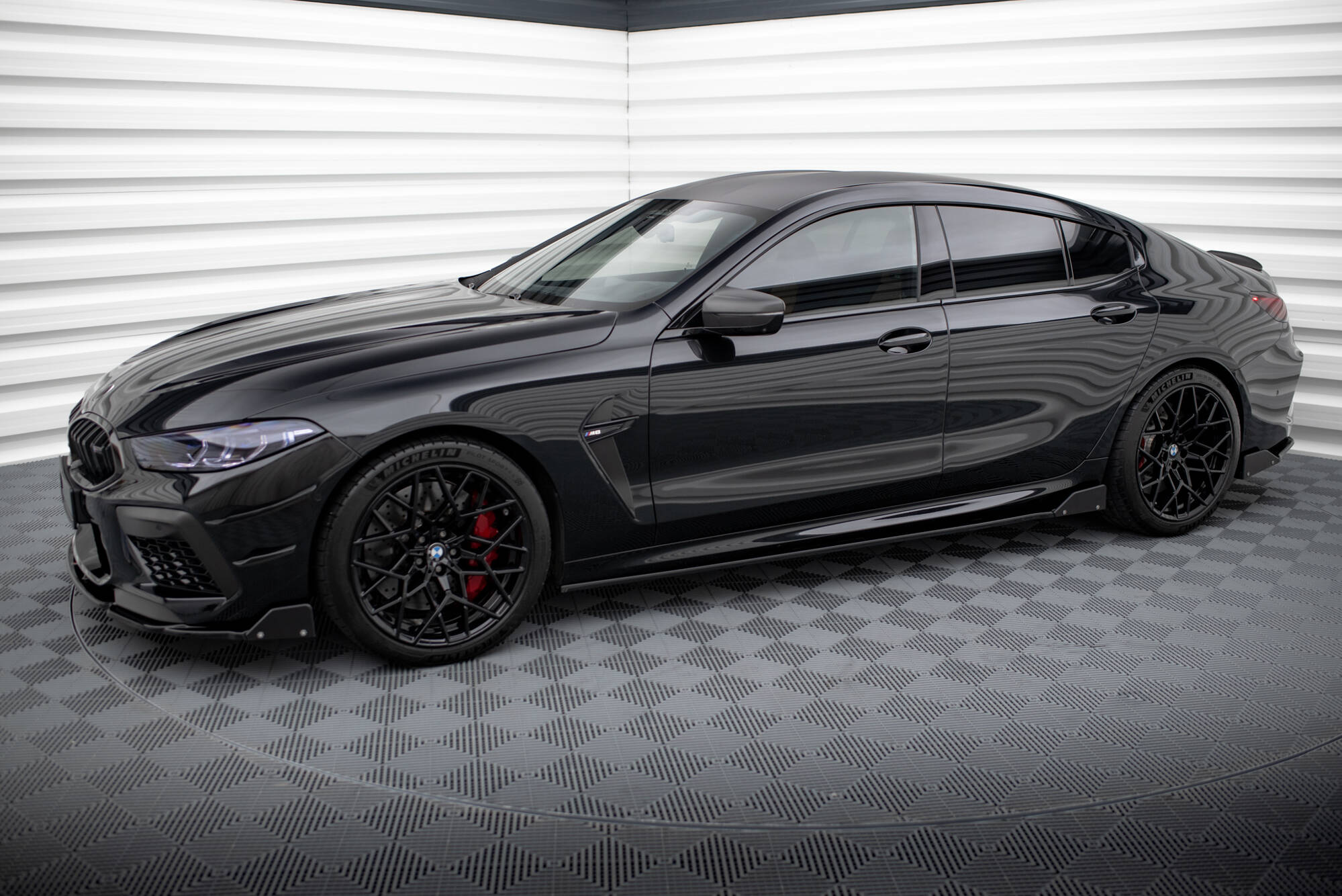 Street+ Seitenschweller Leisten V.1 + Flaps passend für BMW M8 Gran Coupe F93 / 8 Gran Coupe M-Paket G16