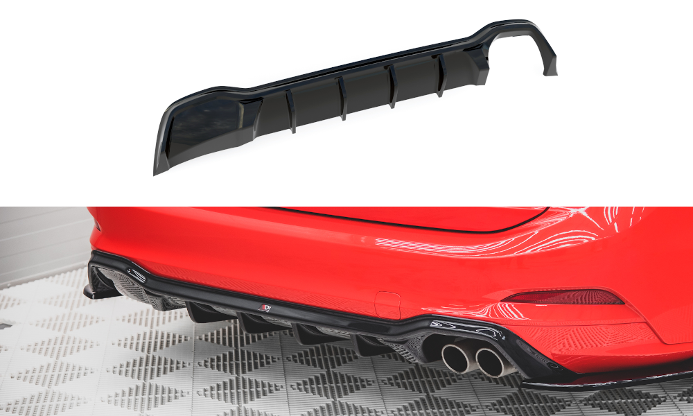 Street+ Heck Ansatz Diffusor passend für Ford Focus ST-Line Kombi Mk4 schwarz Hochglanz