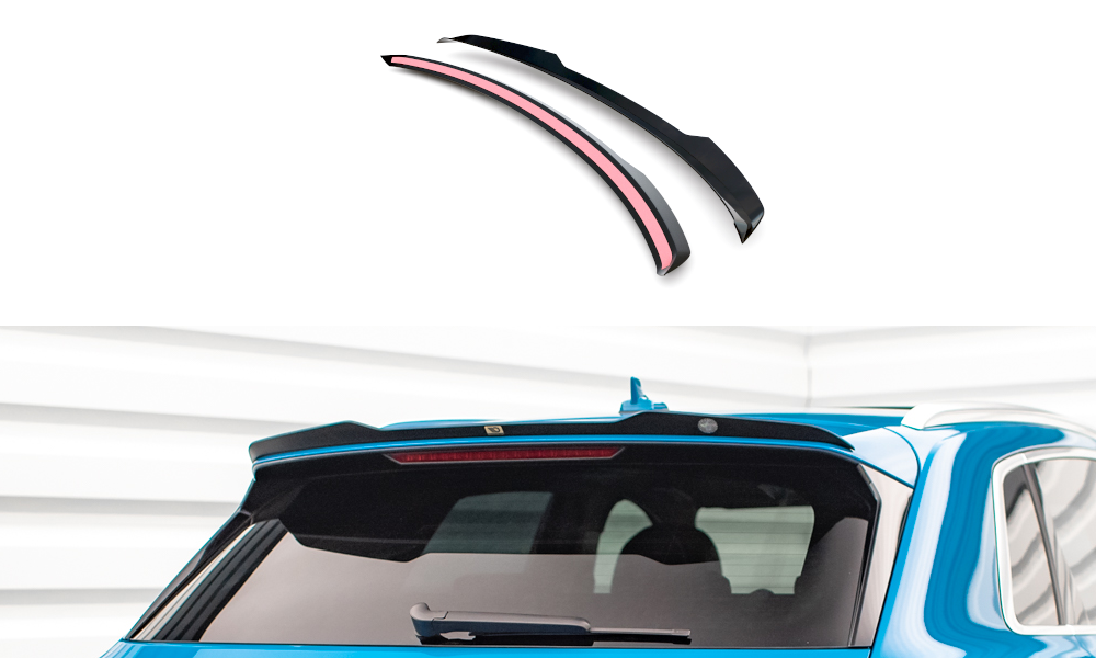 Oberer Spoiler Heck Spoiler Aufsatz Abrisskante passend für Audi e-tron schwarz Hochglanz