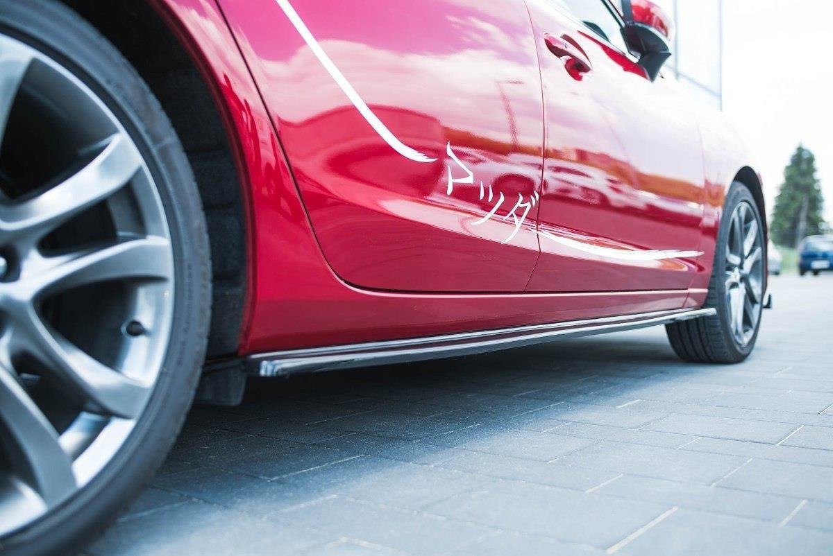 Seitenschweller Ansatz für Mazda 6 Limousine GJ Mk3 schwarz Hochglanz