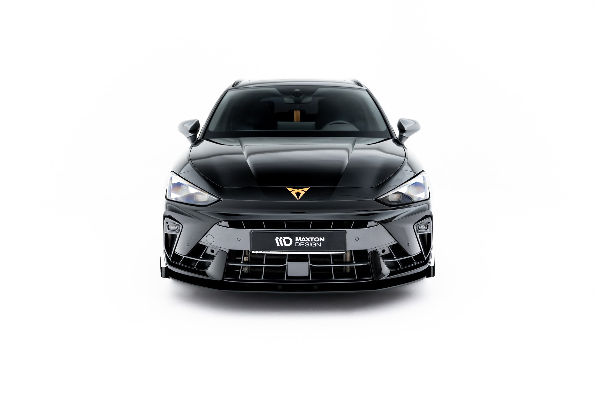 Frontlippe passend für CUPRA Leon ST / Hatchback Mk1 FL schwarz matt + Hochglanz Flaps