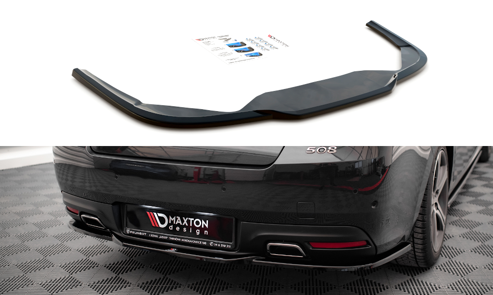 Street+ Mittlerer Diffusor Heck Ansatz RACE passend für Peugeot 508 GT Mk1 FL schwarz matt