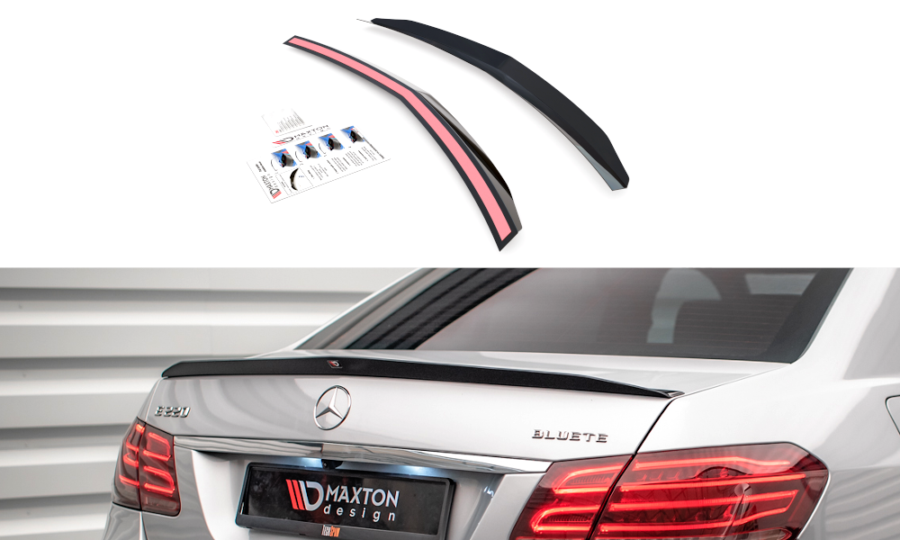 Heck Spoiler Aufsatz Abrisskante passend für Mercedes E63 AMG / AMG-Line / Standard Limousine W212 FL schwarz Hochglanz