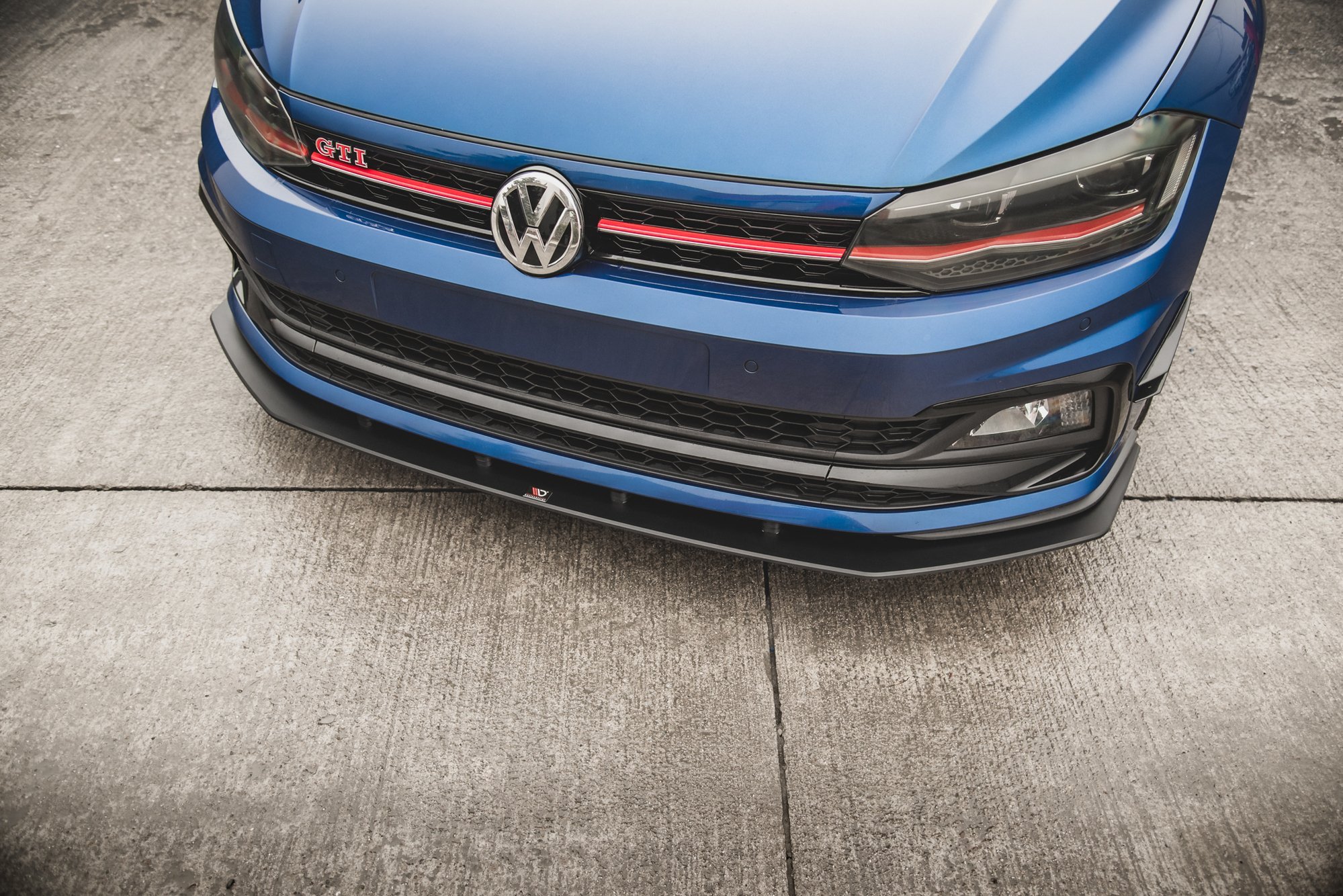 Street Pro Spoilerlippe Front Ansatz passend für VW Polo GTI Mk6 rot