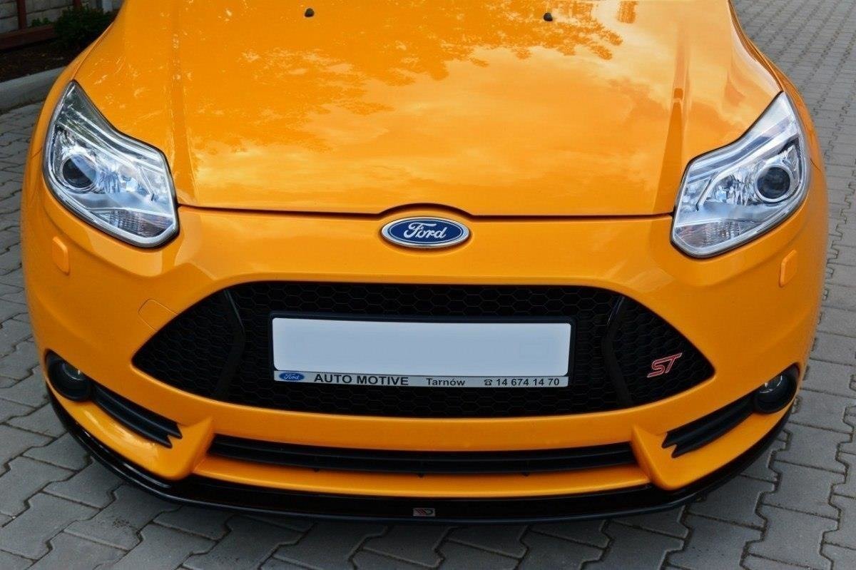 Street+ Spoilerlippe Front Ansatz V.2 passend für Ford Focus ST Mk3 schwarz Hochglanz