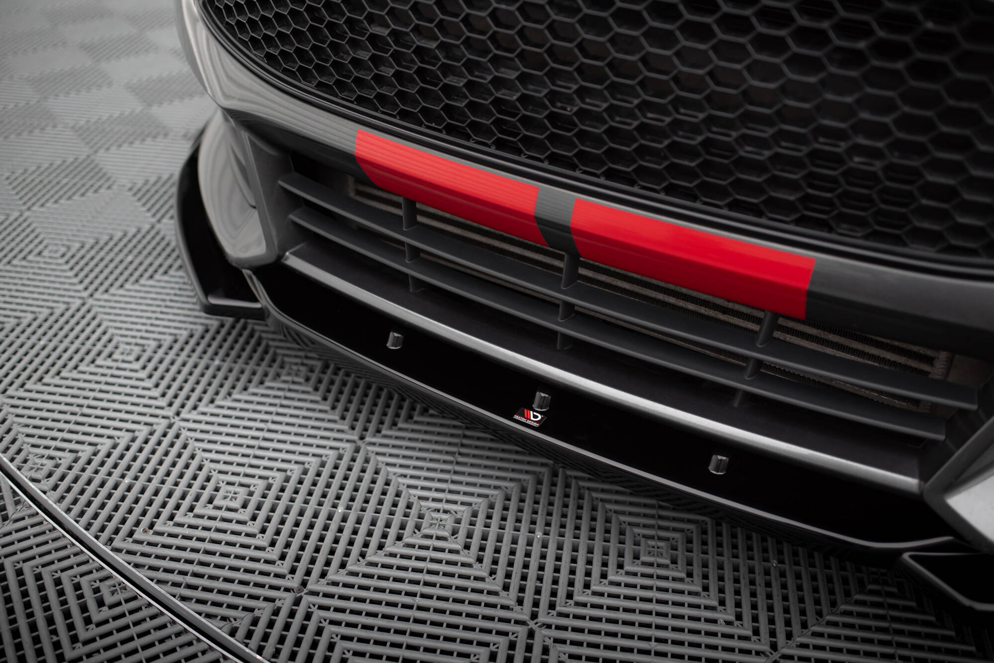 Street+ Spoilerlippe Front Ansatz V.5 passend für Ford Focus ST Mk3 FL schwarz Hochglanz