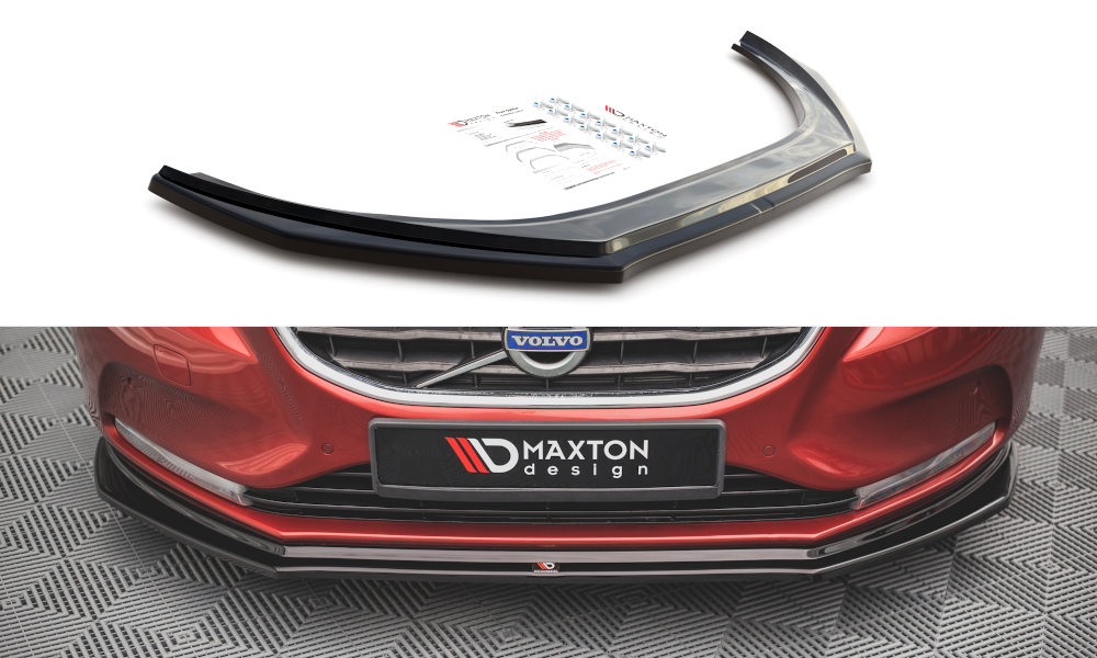 Front Ansatz für Volvo V40 schwarz Hochglanz