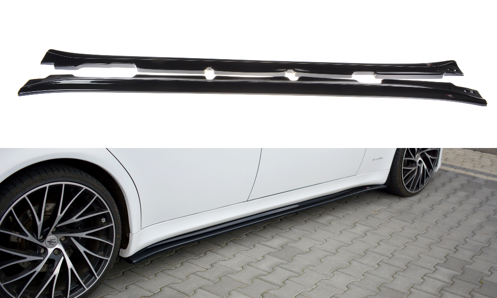 Seitenschweller Ansatz Paar passend für Maserati Quattroporte Mk5 FL schwarz Hochglanz