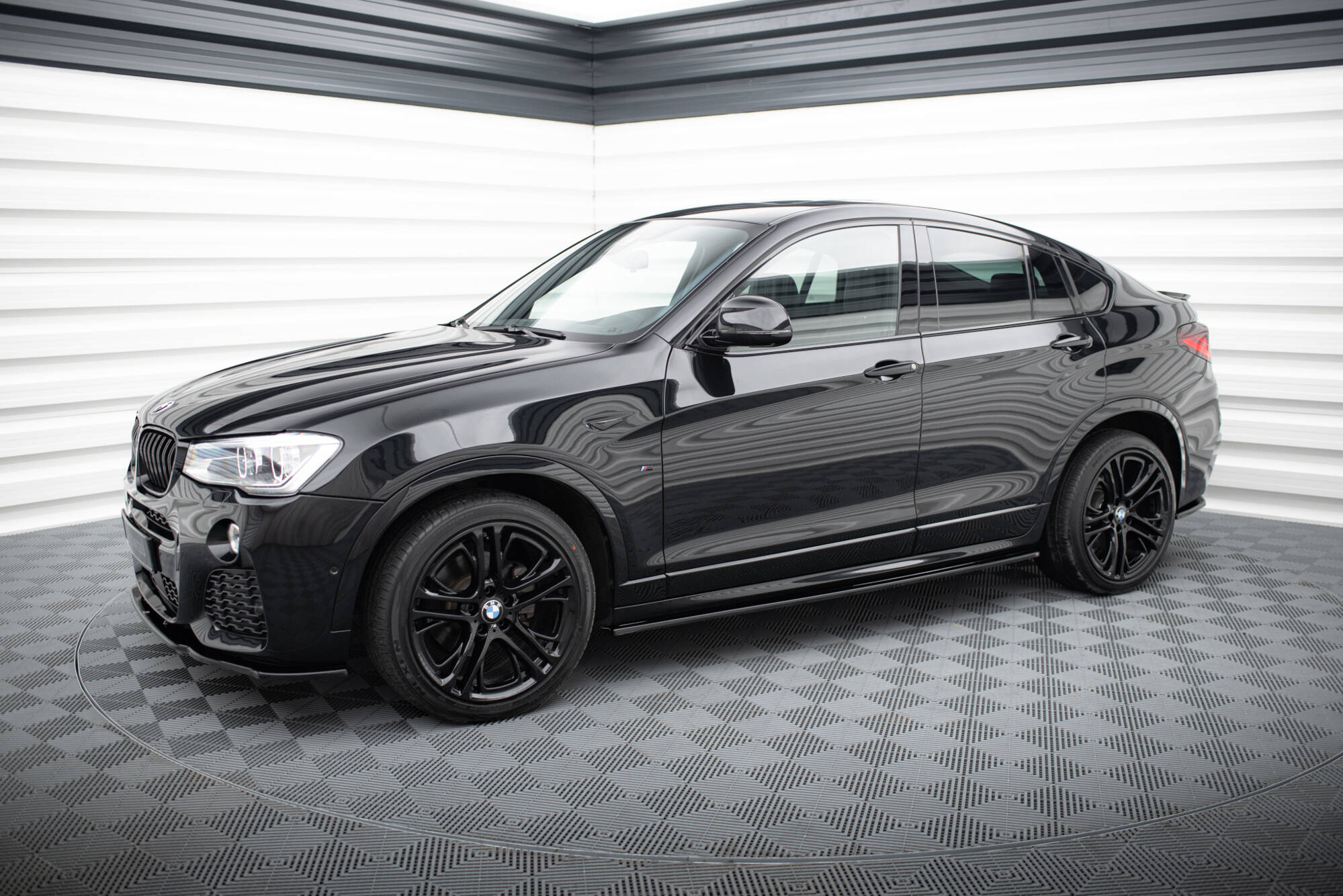 Street+ Seitenschweller Leisten passend für BMW X4 M-Paket F26 schwarz Hochglanz