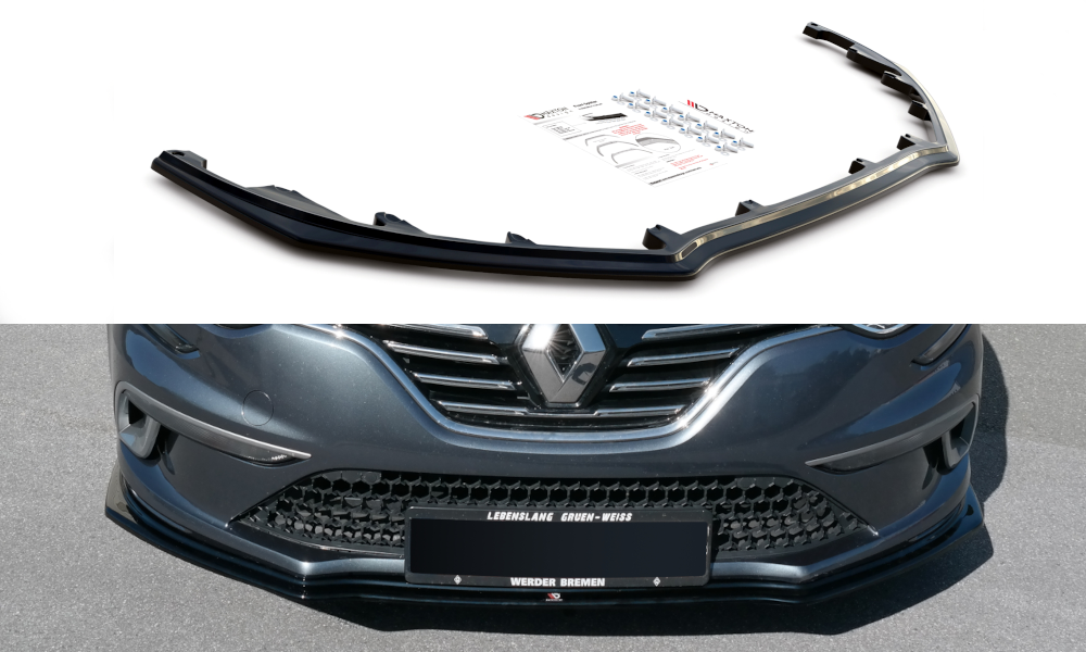 Street+ Spoilerlippe Front Ansatz passend für Renault Megane Mk.4 GT-Line schwarz Hochglanz