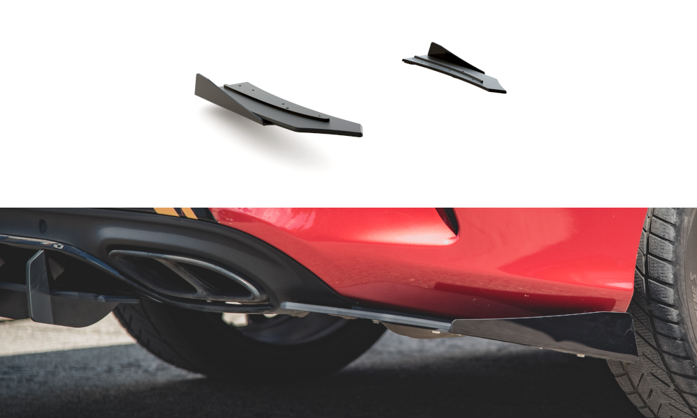 Street Pro Heck Ansatz Diffusor + Flaps passend für Mercedes-AMG C43 Coupe C205 rot+ Hochglanz Flaps