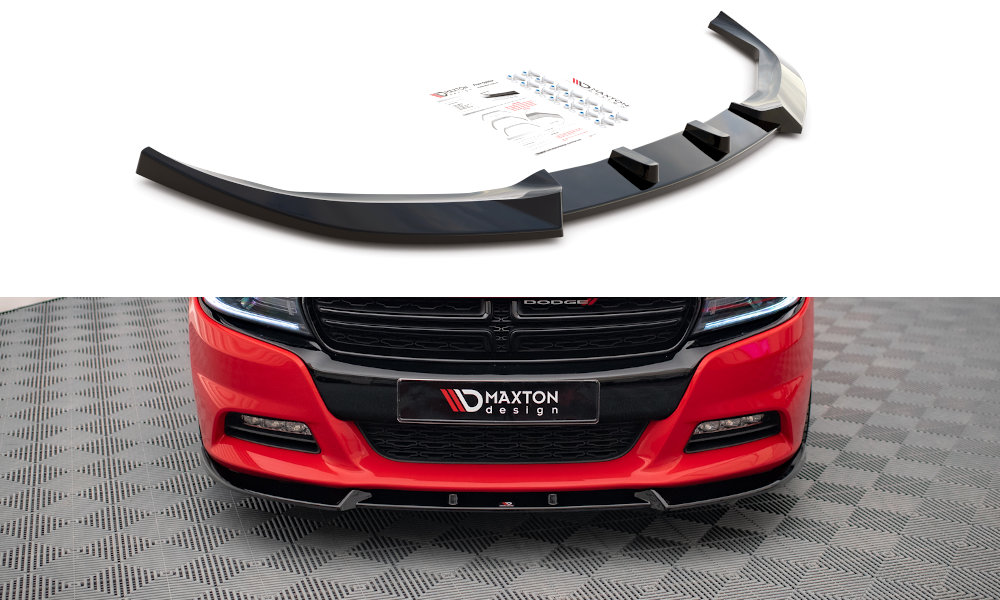Street+ Spoilerlippe Front Ansatz V.1 passend für Dodge Charger RT Mk7 FL schwarz Hochglanz