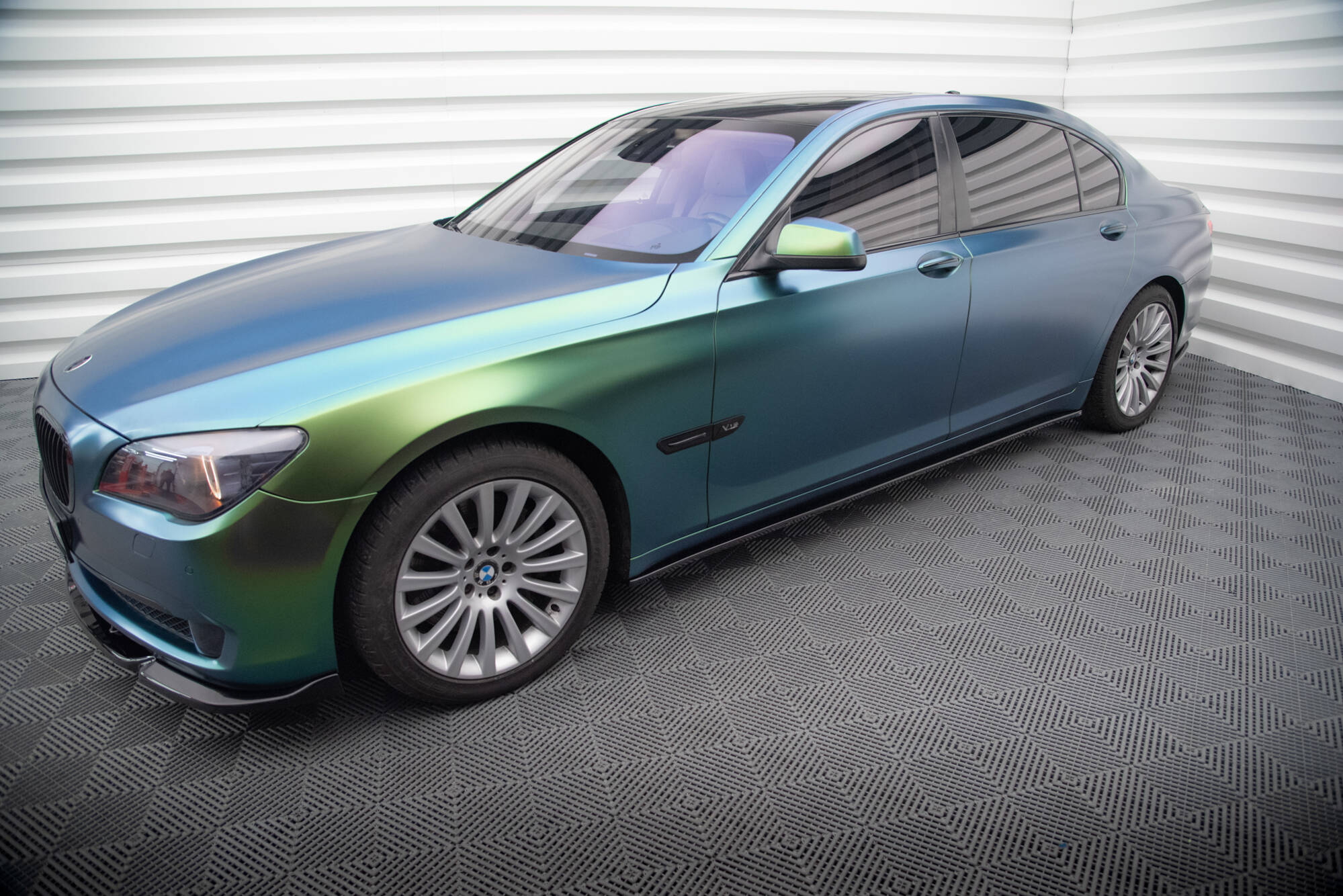 Street+ Seitenschweller Leisten passend für BMW 7 Long F02 schwarz Hochglanz