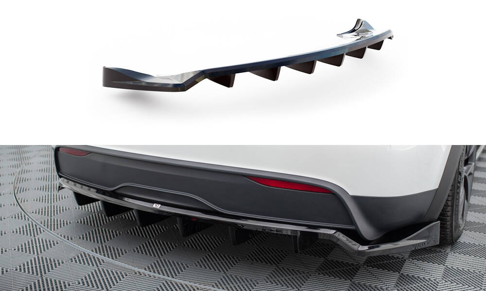 Diffusor Heckansatz passend für Tesla Model X Mk1 FL schwarz Hochglanz
