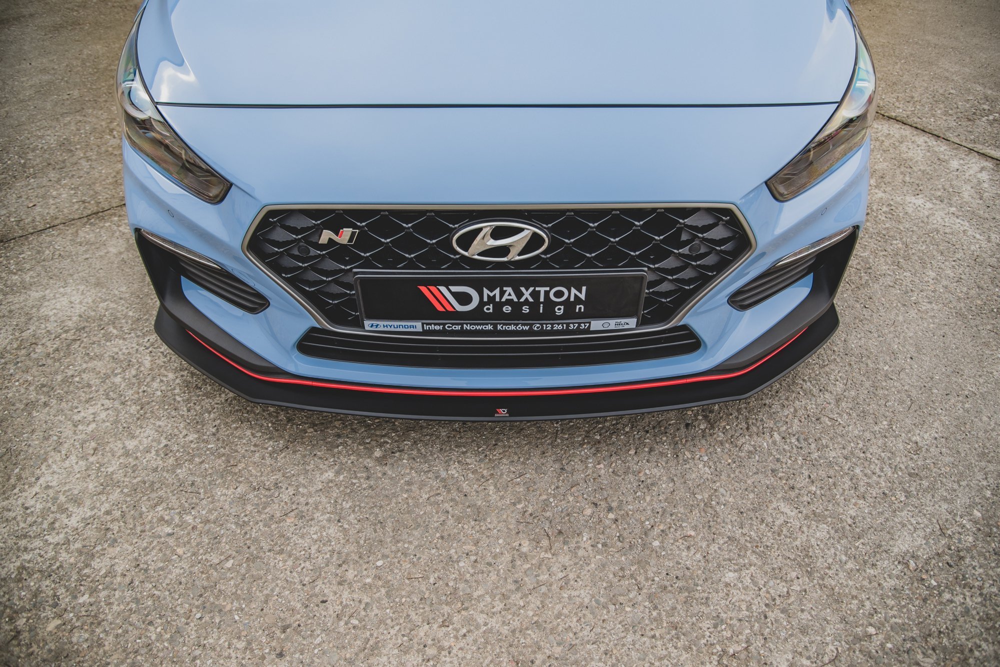 Street Pro Front Ansatz für +Flaps für Hyundai I30 N Mk3 Hatchback / Fastback schwarz Hochglanz