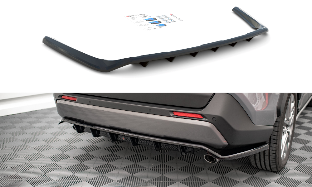 Street+ Mittlerer Diffusor RACE Heck Ansatz passend für Toyota RAV4 Mk5 schwarz Hochglanz