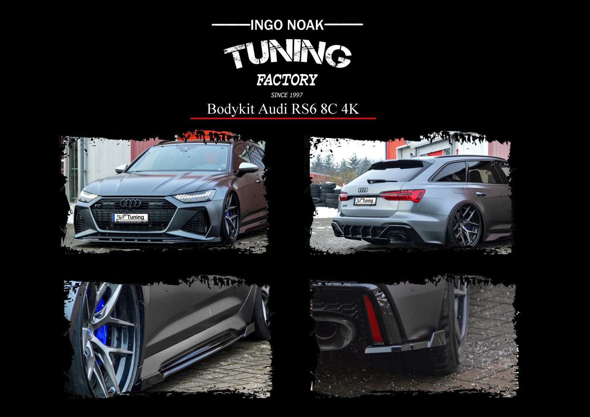 Bodykit für Audi RS6 C8 4K Bj.2019- Schwarz Matt