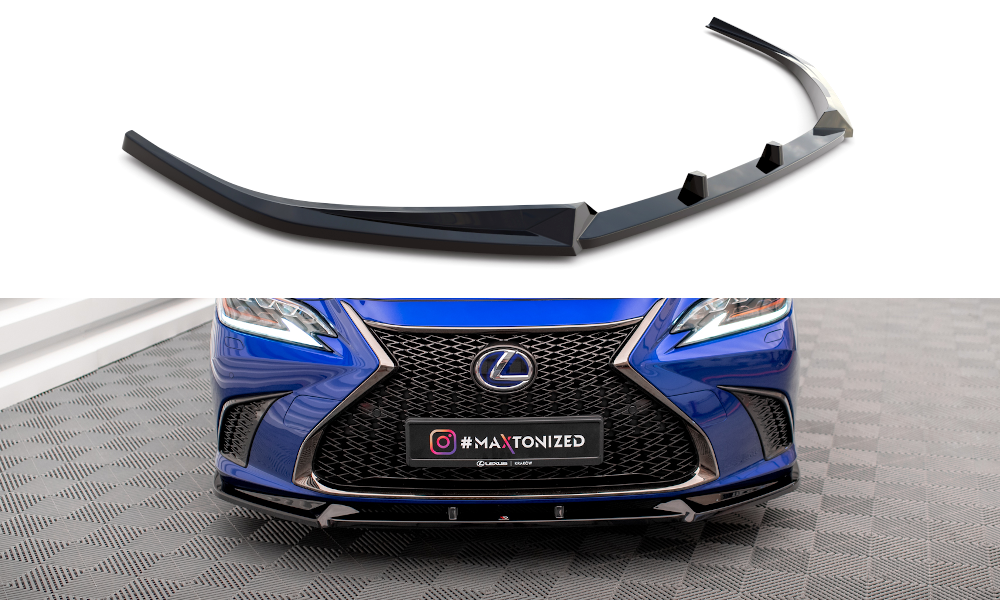 Street+ Spoilerlippe Front Ansatz V.2 passend für Lexus ES F Sport Mk7 schwarz Hochglanz
