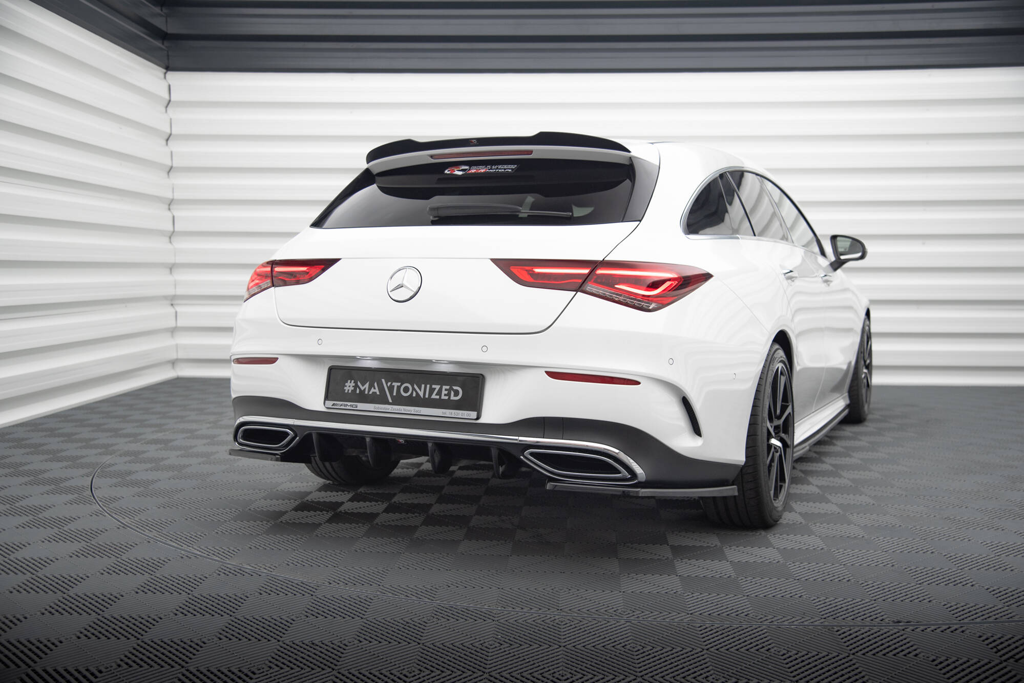 Spoiler CAP für Mercedes-Benz CLA Shooting Brake AMG-Line X118 schwarz Hochglanz