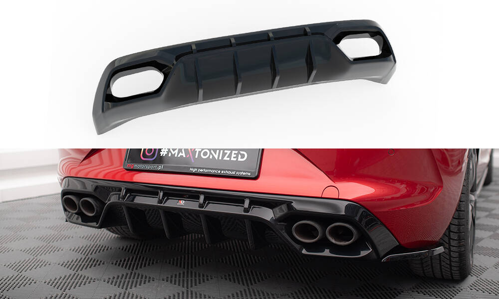 Heckansatz Diffusor passend für CUPRA Leon Hatchback Mk1 schwarz Hochglanz