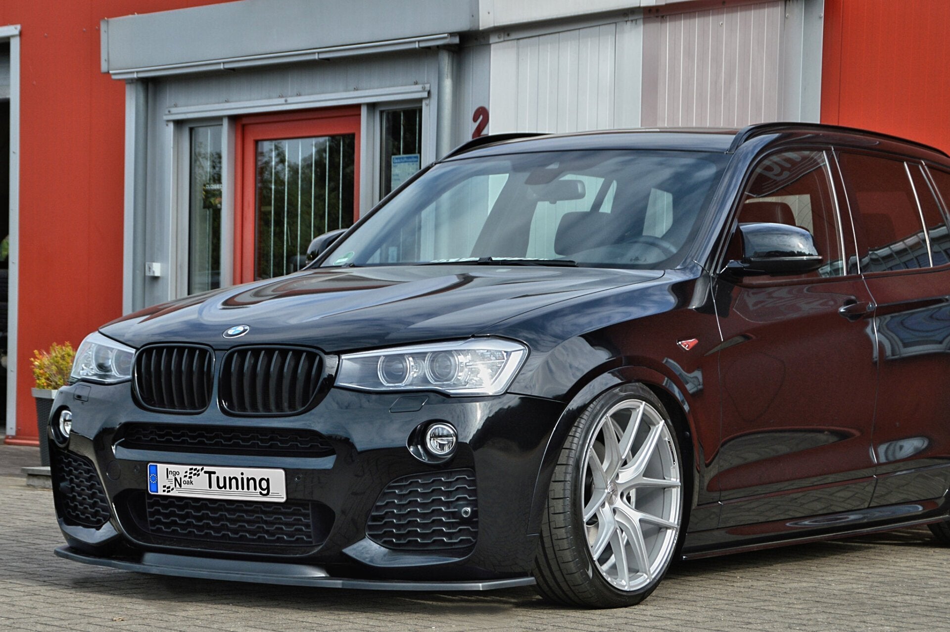 Cup Frontspoilerlippe für BMW X3/X4 F25 F26 mit M-Paket Schwarz Glanz
