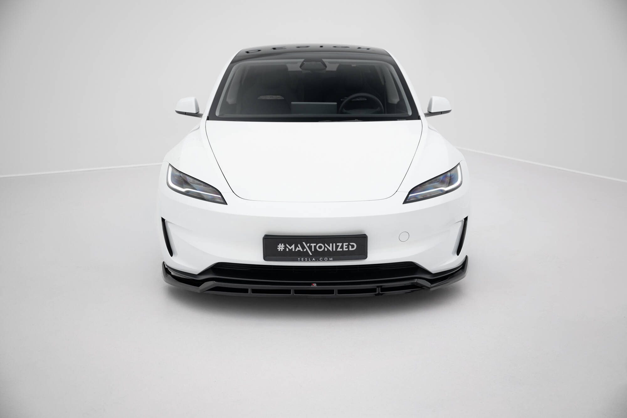 Frontlippe V.1 passend für Tesla Model 3 Performance Mk1 FL schwarz Hochglanz