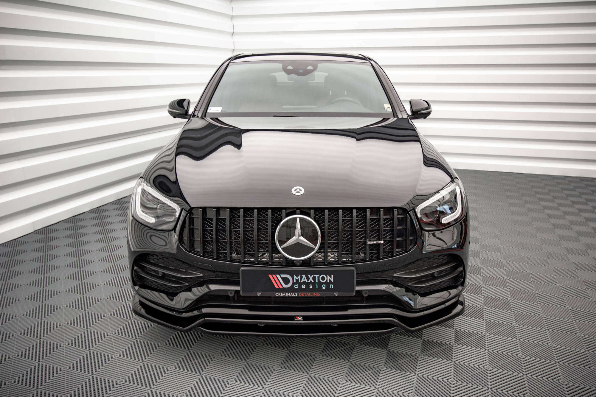 Street+ Spoilerlippe Front Ansatz passend für Mercedes-AMG GLC 43 / AMG-Line SUV X253 FL schwarz Hochglanz