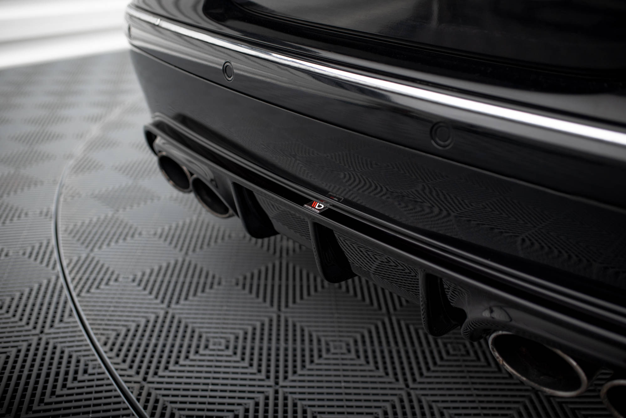 Street+ Heck Ansatz Diffusor passend für Mercedes CLK W209 schwarz Hochglanz