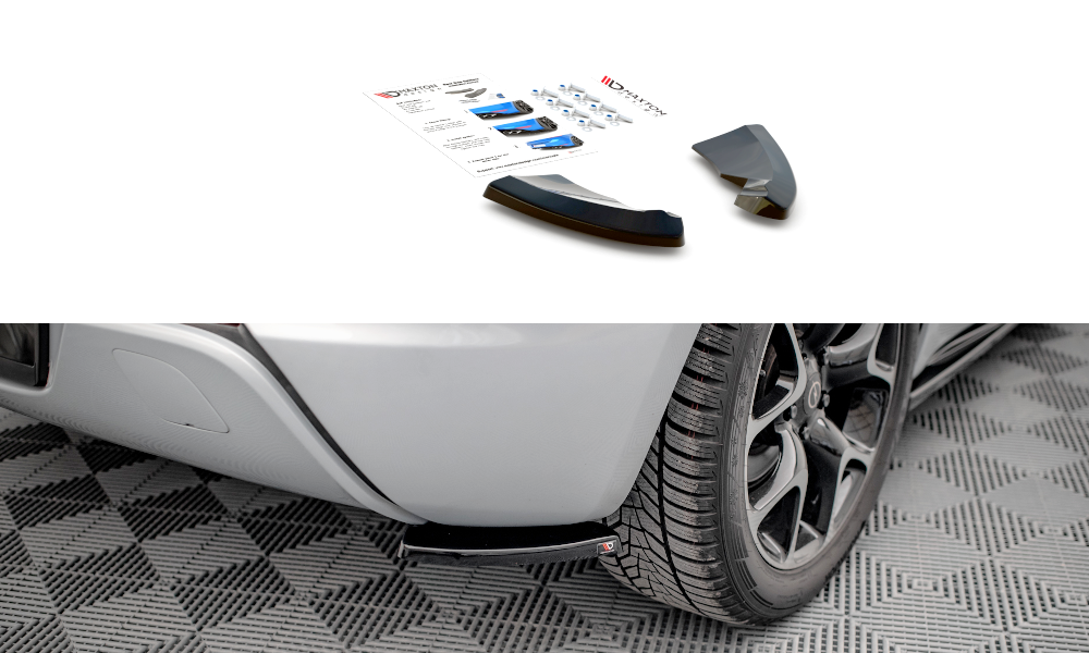 Street+ Heck Ansatz Flaps V.1 passend für Opel Astra GTC OPC-Line J schwarz Hochglanz