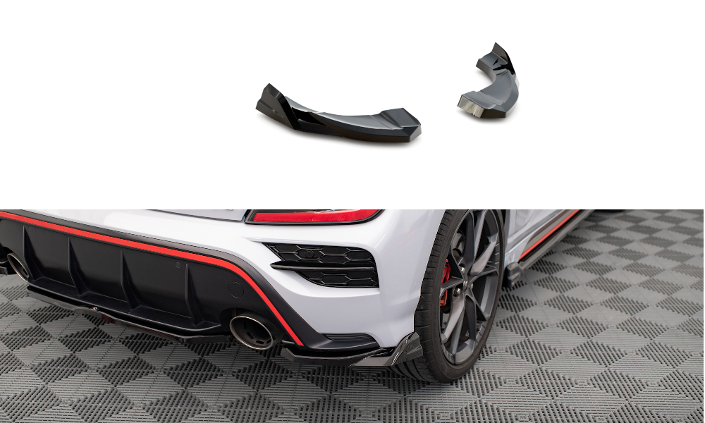 Street+ Heck Ansatz Flaps V.2 passend für Hyundai Kona N Mk1 schwarz Hochglanz