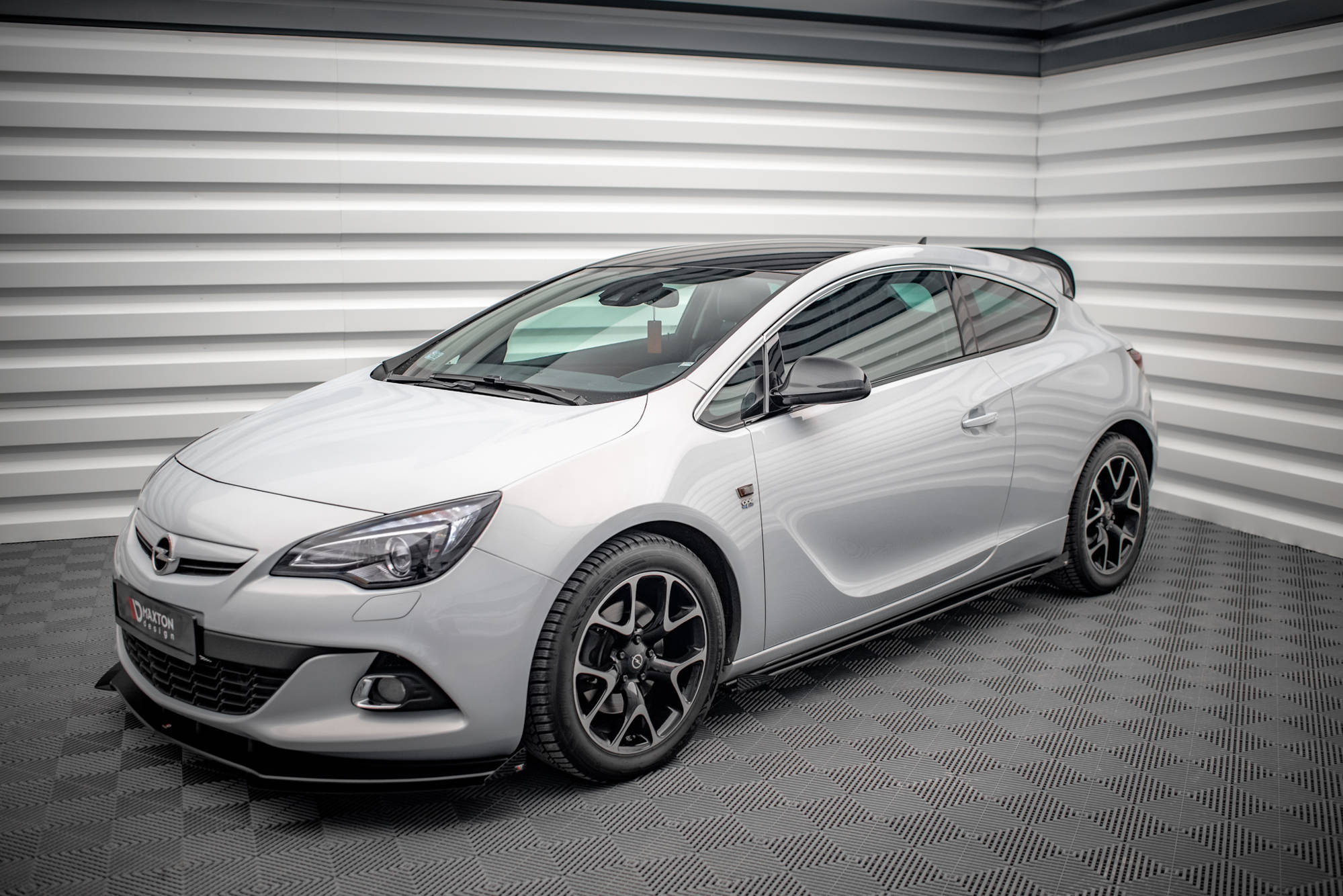 Street Pro Seitenschweller Leisten passend für Opel Astra GTC OPC-Line J rot+ Hochglanz Flaps