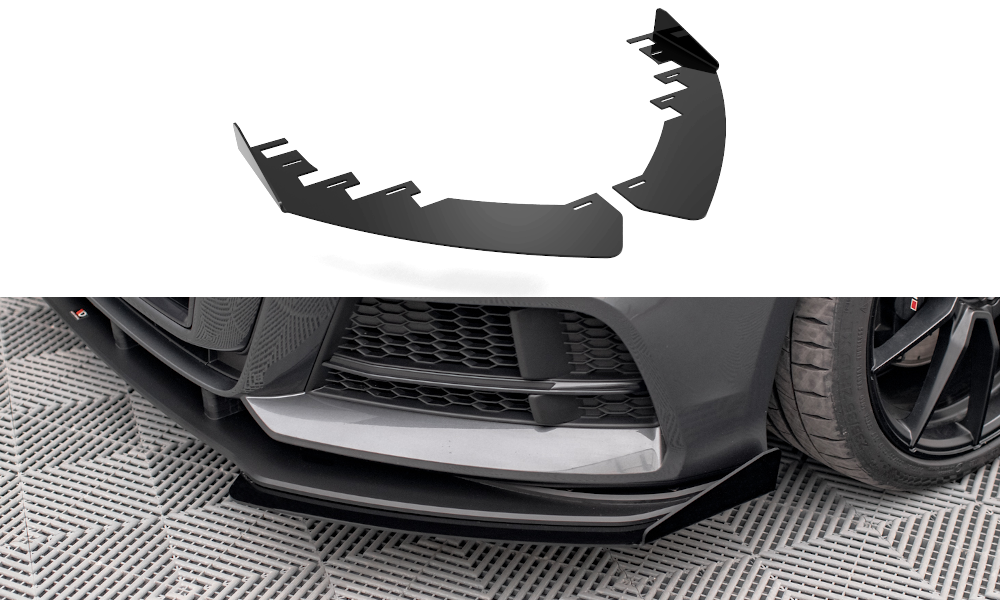 Front Stoßstange Flaps passend für Audi S3 / A3 S-Line Sportback 8V FL schwarz Hochglanz