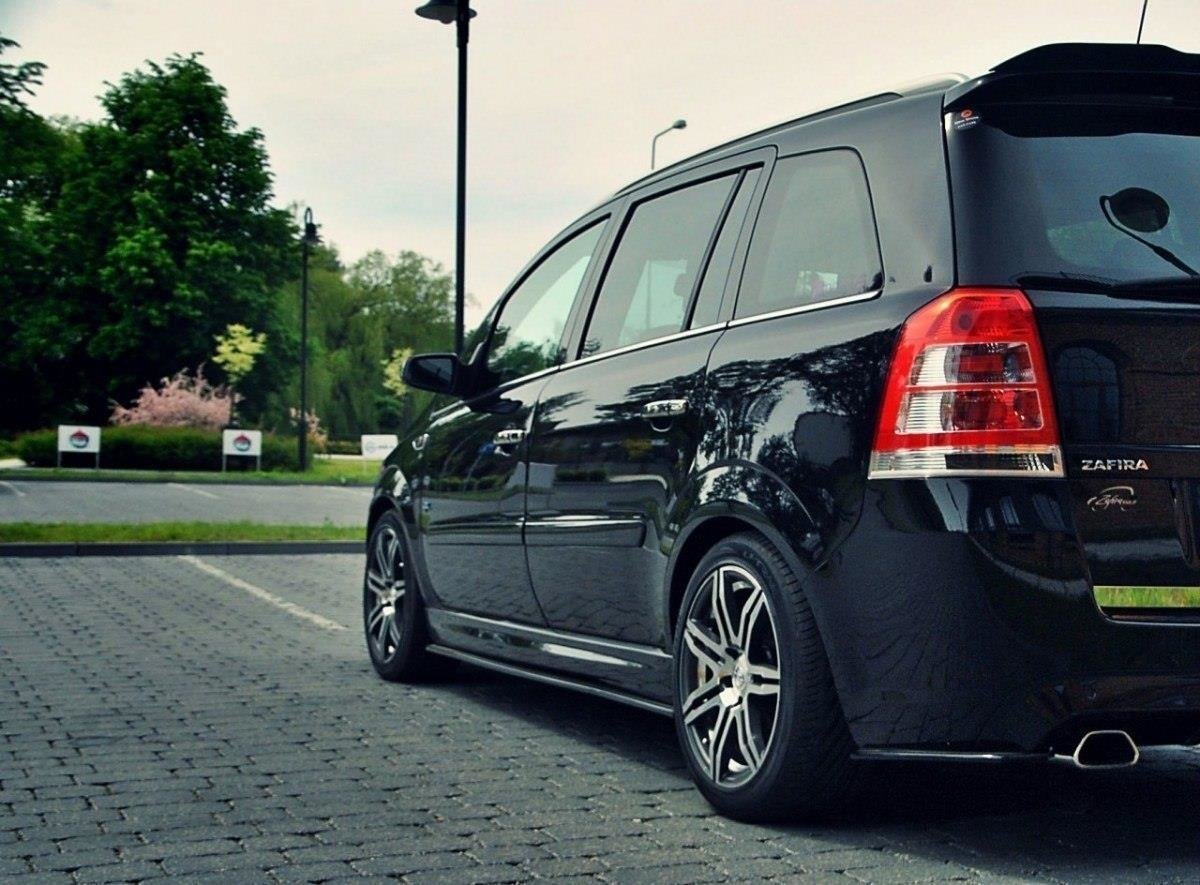 Street+ Seitenschweller Leisten passend für Opel Zafira B OPC schwarz matt