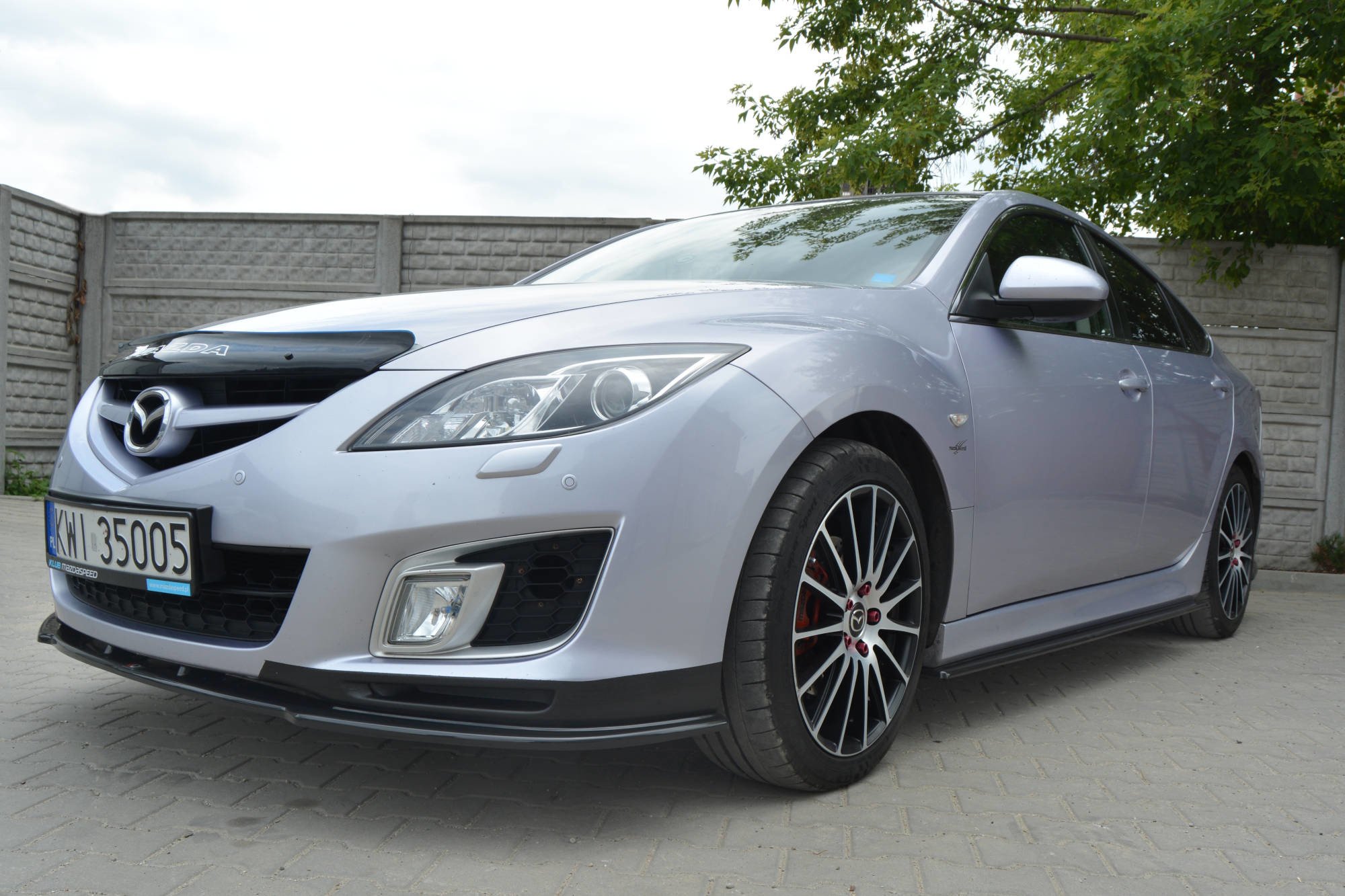 Front Ansatz für MAZDA 6 MK2 SPORT HATCH GH-SERIES vor Facelift schwarz Hochglanz