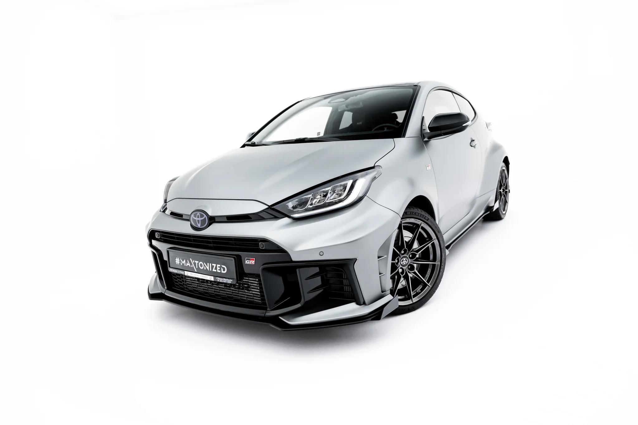 Front Stoßstange Flaps passend für Flaps Toyota GR Yaris Mk4 Facelift schwarz Hochglanz