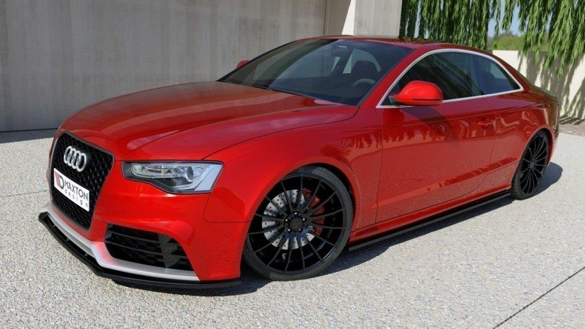 Street+ Seitenschweller Leisten passend für Audi RS5 8T / 8T FL schwarz Hochglanz