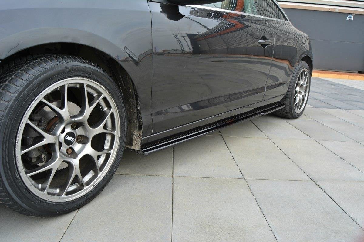 Seitenschweller Ansatz für Renault Laguna Coupe Mk3 schwarz Hochglanz