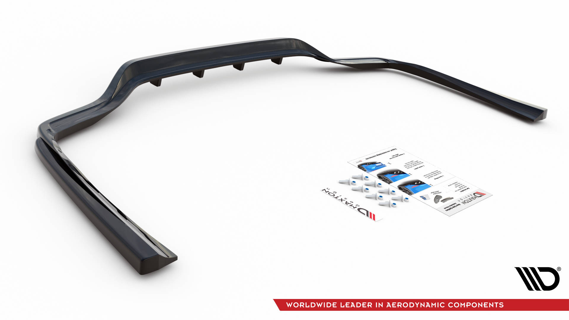 Street+ Mittlerer Diffusor RACE Heck Ansatz passend für Mercedes C W205 schwarz Hochglanz