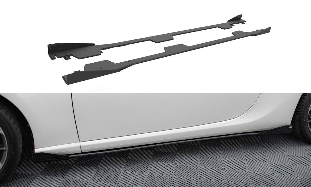 Street Pro Seitenschweller Leisten + Flaps passend für Subaru BRZ Mk1 / Mk1 FL schwarz Hochglanz