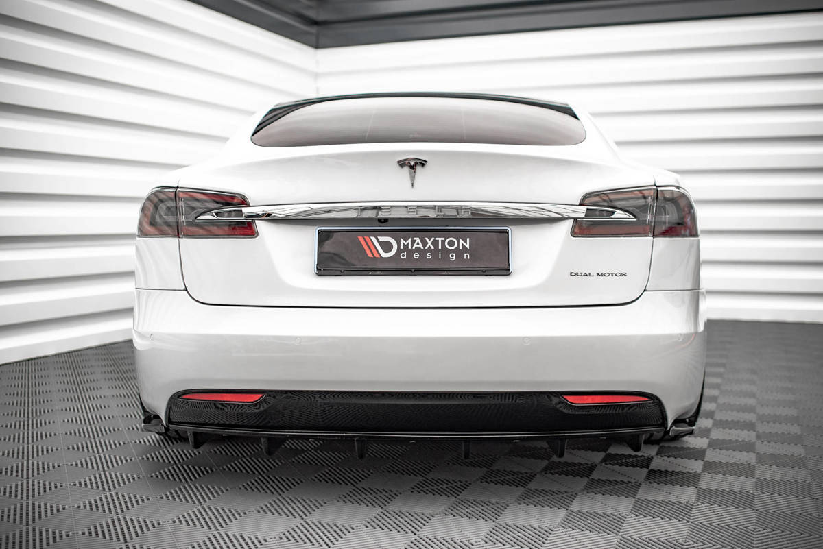Heckansatz Diffusor passend für Tesla Model S FL schwarz Hochglanz